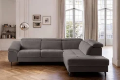 Ecksofa mit Bettfunktion braun Flachgewebe B/H/T: ca. 280x96x238 cm