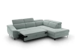 Ecksofa mit Bettfunktion eisblau Flachgewebe B/H/T: ca. 280x96x238 cm