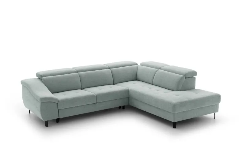 Ecksofa mit Bettfunktion eisblau Flachgewebe B/H/T: ca. 280x96x238 cm