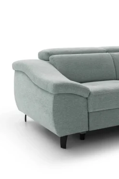 Ecksofa mit Bettfunktion eisblau Flachgewebe B/H/T: ca. 280x96x238 cm