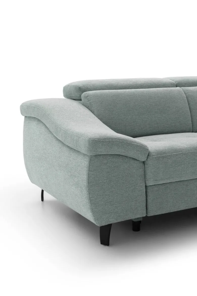 Ecksofa mit Bettfunktion eisblau Flachgewebe B/H/T: ca. 280x96x238 cm