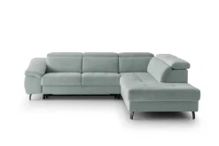 Ecksofa mit Bettfunktion eisblau Flachgewebe B/H/T: ca. 280x96x238 cm