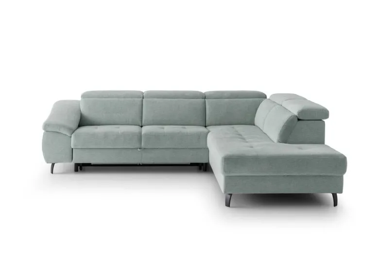 Ecksofa mit Bettfunktion eisblau Flachgewebe B/H/T: ca. 280x96x238 cm