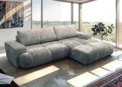 Ecksofa mit Bettfunktion grau Microfaser B/H/T: ca. 288x69x187 cm