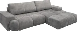 Ecksofa mit Bettfunktion grau Microfaser B/H/T: ca. 288x69x187 cm