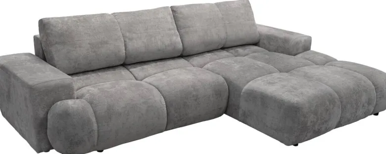 Ecksofa mit Bettfunktion grau Microfaser B/H/T: ca. 288x69x187 cm