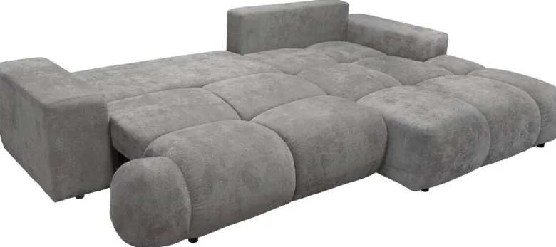 Ecksofa mit Bettfunktion grau Microfaser B/H/T: ca. 288x69x187 cm