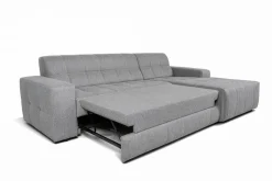 Ecksofa mit Bettfunktion grau Flachgewebe B/H/T: ca. 267x93x163 cm