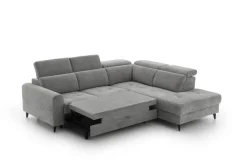 Ecksofa mit Bettfunktion grau Flachgewebe B/H/T: ca. 258x96x221 cm