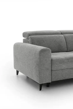 Ecksofa mit Bettfunktion grau Flachgewebe B/H/T: ca. 258x96x221 cm