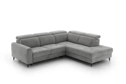 Ecksofa mit Bettfunktion grau Flachgewebe B/H/T: ca. 258x96x221 cm