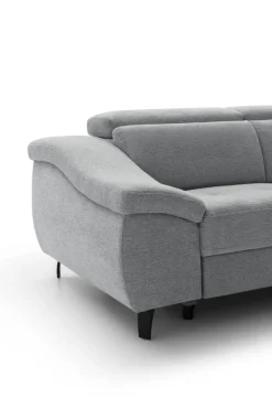 Ecksofa mit Bettfunktion grau Flachgewebe B/H/T: ca. 280x96x238 cm