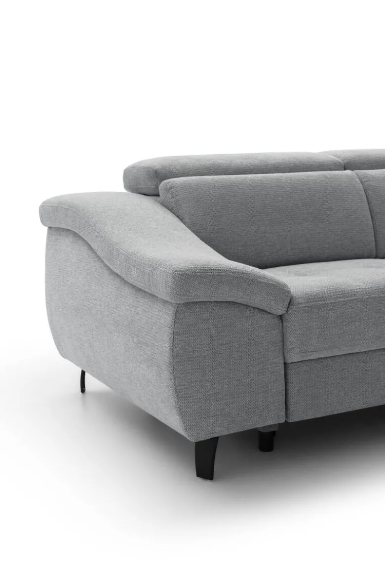 Ecksofa mit Bettfunktion grau Flachgewebe B/H/T: ca. 280x96x238 cm