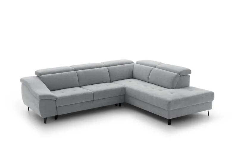 Ecksofa mit Bettfunktion grau Flachgewebe B/H/T: ca. 280x96x238 cm