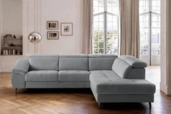 Ecksofa mit Bettfunktion grau Flachgewebe B/H/T: ca. 280x96x238 cm