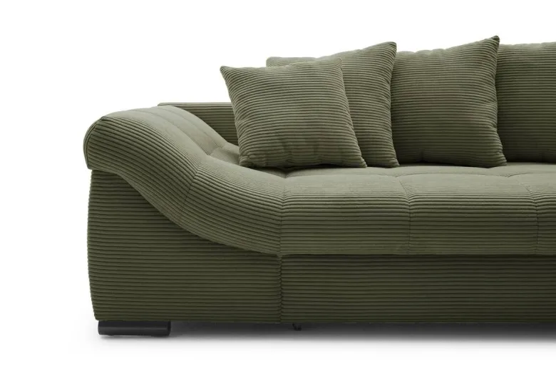 Ecksofa mit Bettfunktion grün Microfaser B/H/T: ca. 303x88x202 cm