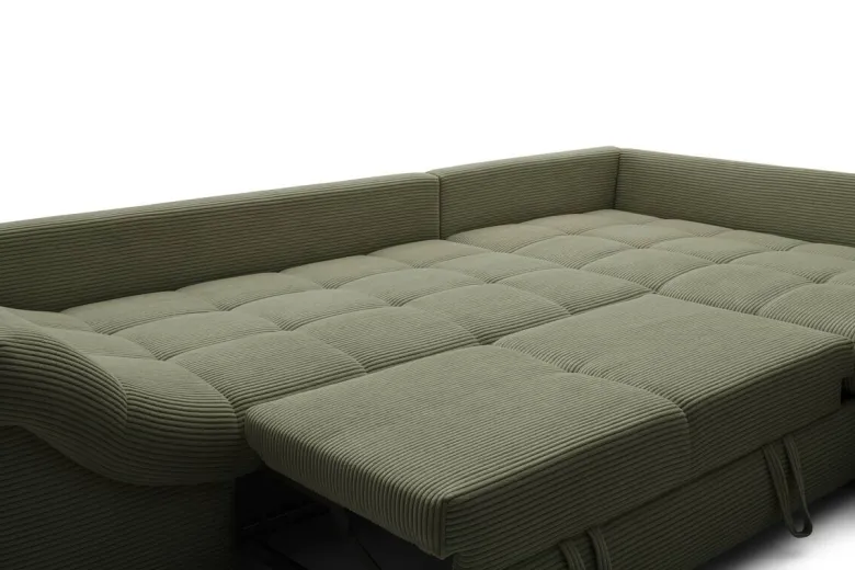 Ecksofa mit Bettfunktion grün Microfaser B/H/T: ca. 303x88x202 cm
