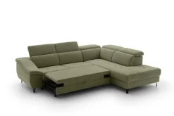 Ecksofa mit Bettfunktion grün Flachgewebe B/H/T: ca. 280x96x238 cm