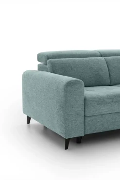 Ecksofa mit Bettfunktion hellblau Flachgewebe B/H/T: ca. 258x96x221 cm