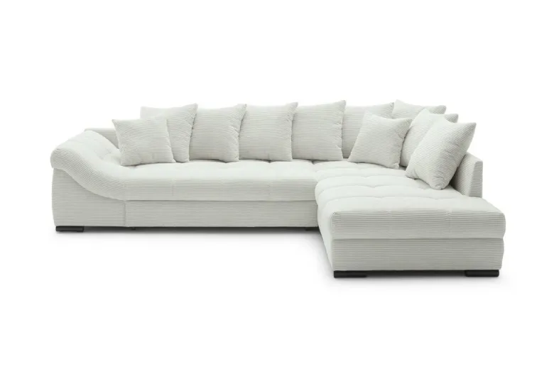 Ecksofa mit Bettfunktion ivory Microfaser B/H/T: ca. 303x88x202 cm