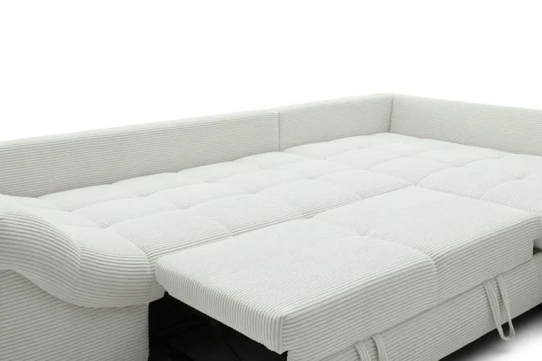 Ecksofa mit Bettfunktion ivory Microfaser B/H/T: ca. 303x88x202 cm