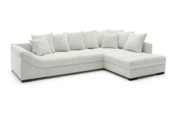 Ecksofa mit Bettfunktion ivory Microfaser B/H/T: ca. 303x88x202 cm