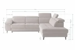 Ecksofa mit Bettfunktion leinen Flachgewebe B/H/T: ca. 280x96x238 cm