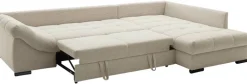 Ecksofa mit Bettfunktion natur Microfaser B/H/T: ca. 303x88x202 cm