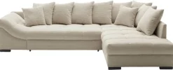 Ecksofa mit Bettfunktion natur Microfaser B/H/T: ca. 303x88x202 cm