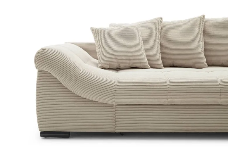 Ecksofa mit Bettfunktion natur Microfaser B/H/T: ca. 303x88x202 cm