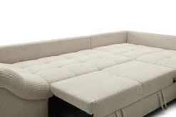 Ecksofa mit Bettfunktion natur Microfaser B/H/T: ca. 303x88x202 cm