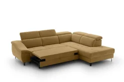 Ecksofa mit Bettfunktion senf Flachgewebe B/H/T: ca. 280x96x238 cm