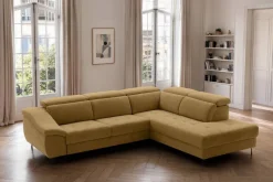 Ecksofa mit Bettfunktion senf Flachgewebe B/H/T: ca. 280x96x238 cm