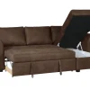 Ecksofa mit Bettfunktion und Bettkasten dunkelbraun Microfaser B/H/T: ca. 260x89x155 cm