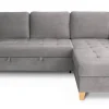 Ecksofa mit Bettfunktion und Bettkasten Ashgrey Microfaser B/H/T: ca. 231x86x150 cm
