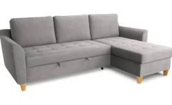 Ecksofa mit Bettfunktion und Bettkasten Ashgrey Microfaser B/H/T: ca. 231x86x150 cm