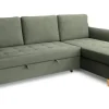 Ecksofa mit Bettfunktion und Bettkasten hellgrün Microfaser B/H/T: ca. 231x86x150 cm