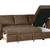 Ecksofa mit Bettfunktion und Bettkasten braun Microfaser B/H/T: ca. 260x89x155 cm