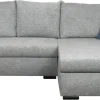 Ecksofa mit Bettfunktion und Bettkasten grau Webstoff B/H/T: ca. 218x90x168 cm