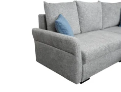 Ecksofa mit Bettfunktion und Bettkasten grau Webstoff B/H/T: ca. 218x90x168 cm