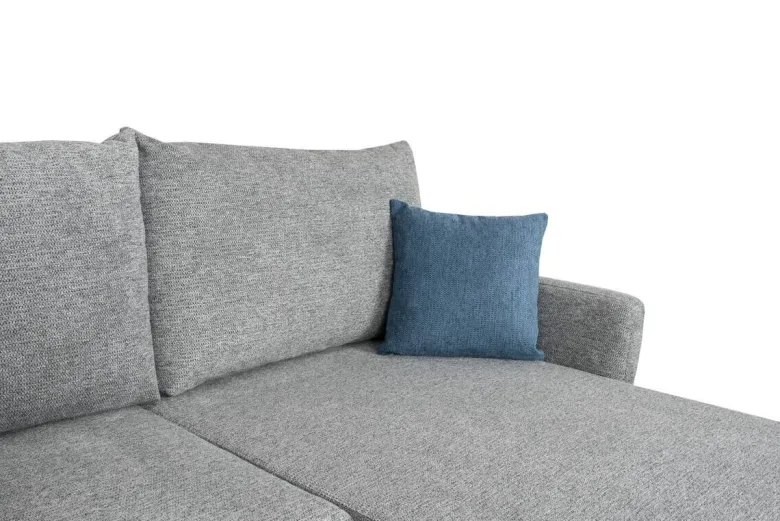 Ecksofa mit Bettfunktion und Bettkasten grau Webstoff B/H/T: ca. 218x90x168 cm