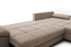 Ecksofa mit Bettfunktion und Bettkasten taupe Microfaser B/H/T: ca. 323x88x211 cm