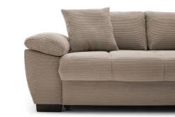 Ecksofa mit Bettfunktion und Bettkasten taupe Microfaser B/H/T: ca. 323x88x211 cm