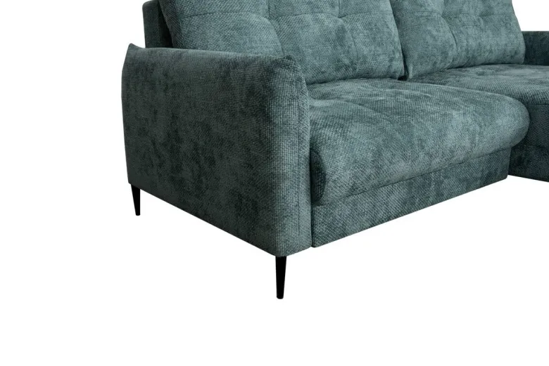 Ecksofa mit Bettfunktion und Bettkasten lagunen blau Microfaser B/H/T: ca. 221x94x142 cm