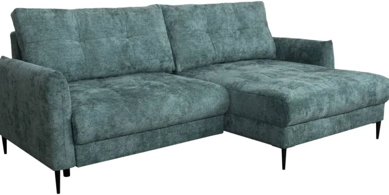 Ecksofa mit Bettfunktion und Bettkasten lagunen blau Microfaser B/H/T: ca. 221x94x142 cm