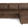 Ecksofa mit Bettfunktion und Bettkasten hellbraun Microfaser B/T: ca. 245x155 cm