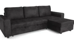 Ecksofa mit Bettfunktion und Bettkasten anthrazit Microfaser B/T: ca. 245x155 cm