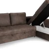 Ecksofa mit Bettfunktion und Bettkasten silber Microfaser B/T: ca. 245x155 cm