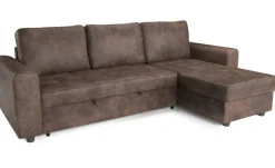 Ecksofa mit Bettfunktion und Bettkasten silber Microfaser B/T: ca. 245x155 cm