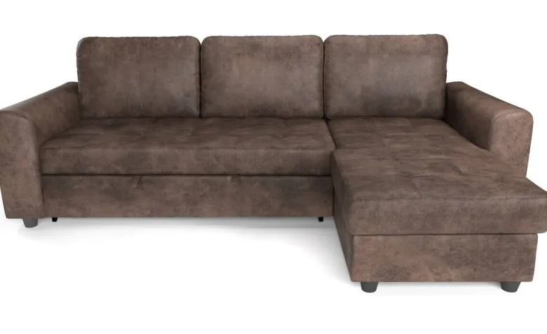 Ecksofa mit Bettfunktion und Bettkasten silber Microfaser B/T: ca. 245x155 cm